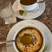 Lentil soup and onion soup  at Beirut in Panama City