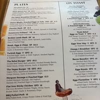 Brunch menu with a few labelled options  at Good Rebel  in Guernsey