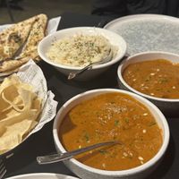 vegan butter chicken, naan and pappadums  at Dont Tell Uncle in Cammeray