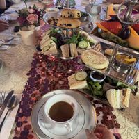 My vegan tower on the right    at Lovejoy's Tea Room in San Francisco