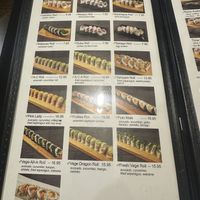 Menu page with lots of options  at Sushi Luma in Petaluma
