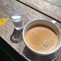 Americano with coconut milk at Pipin Cafe in Koh Chang