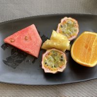 Fruit platter (part of breakfast)  at Sunnyside Up in Diani Beach