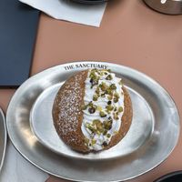 Pistachio cream pastry  at The Sanctuary - Potsdamer Platz in Berlin