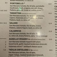 Vegan Options On Menu  at Rudy's Pizza Napoletana - Tottenham Court Rd in London