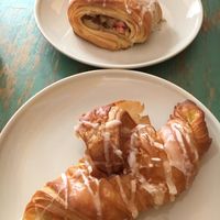 Apple bun and vanilla croissant.  at Sattva Naturbageriet in Stockholm