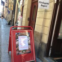 Sign at Sattva Naturbageriet in Stockholm