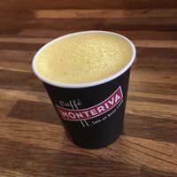 chai made with Swedish Oately (oat milk made in Malmo) soooo good! at Sattva Naturbageriet in Stockholm