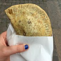 Tofu and spinach pasty (vegan) at Sattva Naturbageriet in Stockholm