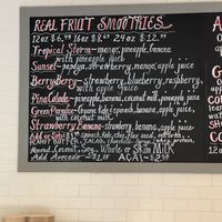 Smoothie menu at Tucker and Bevvy in Honolulu
