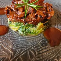 Vegan pulled port dish at Fustock Parco Romano in Ariccia