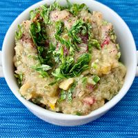 Baba ganoush bowl at AOC in Dubai