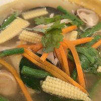 Clear tom yam spup at Sanook Kitchen - Woods Square in North Singapore