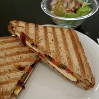 Vegan grilled sandwich at Bookworm - Mazeh in Tel Aviv