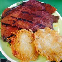 Side of vacon and hash brown  at Petty Cash Cafe in Marrickville
