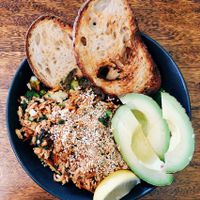 Scrambled Tofu with Avo at Petty Cash Cafe in Marrickville