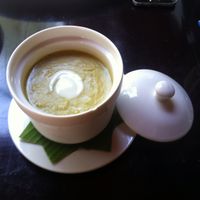Chilled zucchini soup at Sandan in Sihanoukville