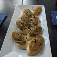(Not Very) Spicy Smoked Eggplant Dip on Crusty Bread at Sandan in Sihanoukville