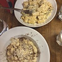Gnocci in cheese sauce and carbonara  at Sora Diana in Edinburgh