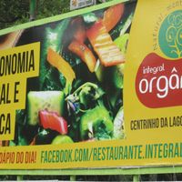 Sign on the road. at Integral Organico in Florianopolis