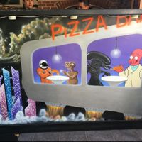 nice art too :-) at All Star Pizza Bar in Cambridge