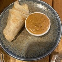 Roti with almond satay  at Sister of Soul in St Kilda