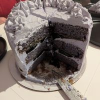 Ube Bubble Tea Cake (cut) at Mix For A Mission in Kirkland