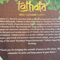 Karte  at Nhà Hàng Chay Tathata - Vegan Restaurant in Da Nang