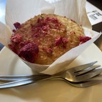 Raspberry coconut muffin  at Vudu Cafe and Larder in Queenstown