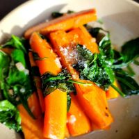 Carrots and some spinach ...too oily for me at Vudu Cafe and Larder in Queenstown