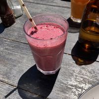 Damn good berry smoothie  at Vudu Cafe and Larder in Queenstown