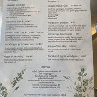 Menu clearly marked  at Vudu Cafe and Larder in Queenstown