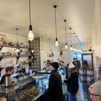 Waiting for our coffees  at Vudu Cafe and Larder in Queenstown