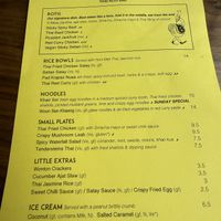 Menu  at Brother Thai in Cardiff