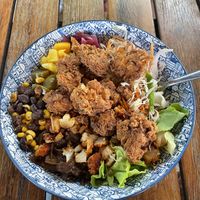 Low Carb Nudie Bowl with popcorn cauliflower (ask for dairy free)  at Three Pigs in Port Vila