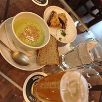 Soup and a pastry with tofu, soooooo delicious omg at Von Zehn bis Vier at Academy Bar in Salzburg