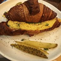 Croissant with "egg" spread! Love it! at Von Zehn bis Vier at Academy Bar in Salzburg