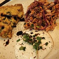 Spinach quiche with coleslaw, yummy! at Von Zehn bis Vier at Academy Bar in Salzburg