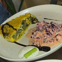 Spinach quiche and coleslaw at Von Zehn bis Vier at Academy Bar in Salzburg