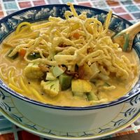Tofu khao soi  at Aurora Vegan Khao Soi Restaurant in Pai