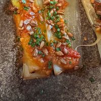 Charred leeks at Solera in Mount Maunganui