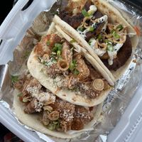 Diablo shrimp//dragon tofu tacos  at Yellow City Street Food - YCSF in Amarillo