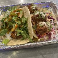 Vegan classic and dragon tofu tacos  at Yellow City Street Food - YCSF in Amarillo