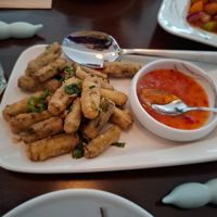Deep-fried asparagus at Tofu Vegan - Gloucester Rd in South West London