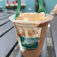 brownie batter, peanut butter with salty peanut butter drizzle topping   at Davvero Gelato in Richmond