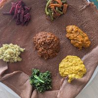 Mixed veg platter at Ethio N Sotho Fast Food in Maseru