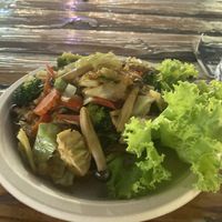 Mushroom noodles  at Vegetarian-Vegan in Chiang Mai