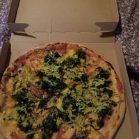 Spinach pizza at JVS Pizza in Zabreh