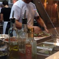 our pizza in creation:) at Falora in Tucson