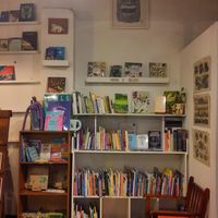 More bookshelves at Antimateria Libros y Café in Medellin